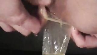Masturbating with a scat condom