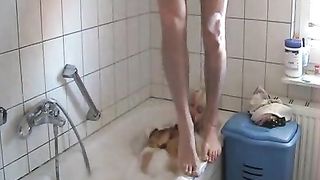 Lovely husband shitting on her face of his wife