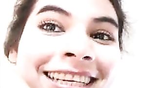 Brunette arab shitting on a plate