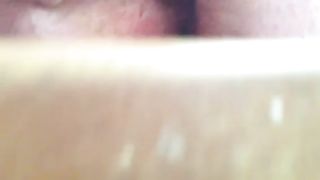 BBW babe shitting and peeing in close up