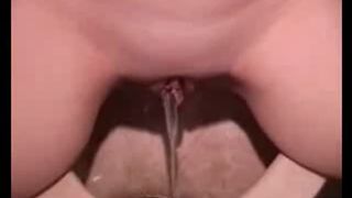 Peeing on a drunk girls face after fucking her