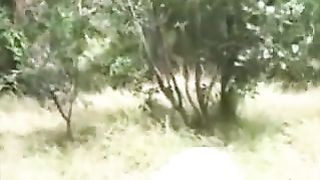 Blonde MILF dropped a big turd outdoor