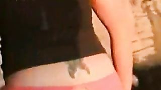 Hot college girl shitting in nature on a big rock