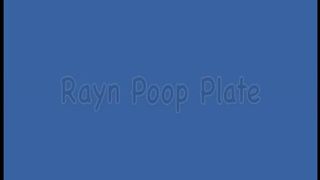 Sexy babe dropped fresh shit on a green plate