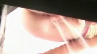 Hidden camera surprised a sexy babe shitting