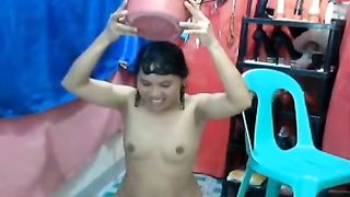 Cam cutie pours puke on her face