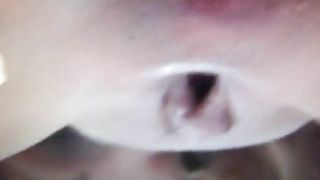 Blonde babe spreading her butt cheeks to poop