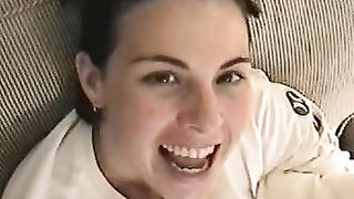 Sexy babe shitting on homemade toilet