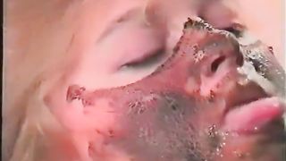 Cumshot on her shitty face