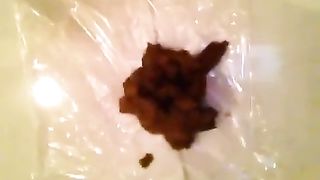 Amateur chubby girl shitting in close up