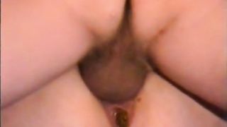 Shitty anal sex with squirting wife