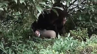 Sexy teen caught shitting in public behind a building