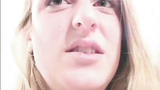 Beautiful blonde teen shitting for extra cash