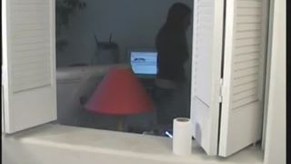 Pretty brunette shitting on a red plate