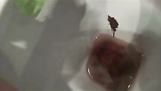 Hot blonde babe wiping her ass after shitting