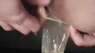 Condom full of fresh shit