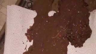 Diarheea accident on the kitchen floor