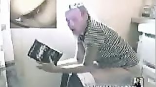 Vintage video of a blonde woman pooping