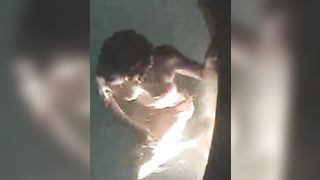 Two lesbians farting in the pool