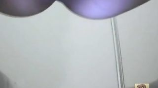 Green turd stuck in her ass