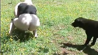 Fat blonde shitting into a public park