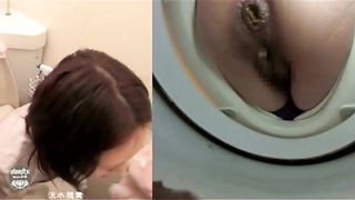 Sexy brown haired teacher pooping