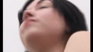 Hot brunette with black stockings shitting