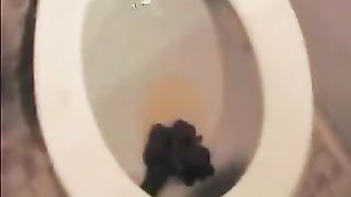 Sexy girl shitting three times in her panties