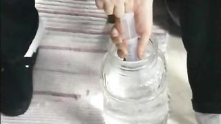 Old couple doing enema to a sexy teen