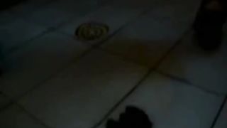 Hot MILF pooping on the bathroom floor