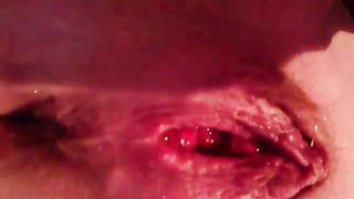 Shaved virgin pooping a big one in close up