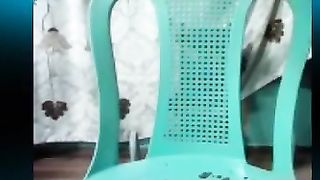 Nepali brunette pooping on live webcam