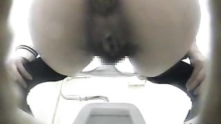 High school Japanese girl pooping in public bathroom