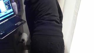 Cristal shitting in the toilet