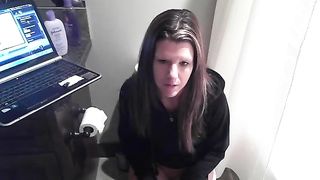 Cristal shitting in the toilet