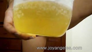 Peeing in a glass after she finished twerking