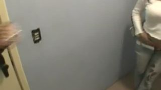 Hot brunette latina pooping on top of a toilet