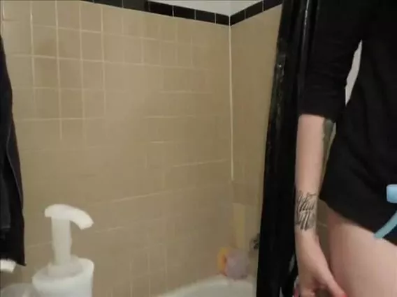 Nice brunette sniffing her own shit after pooping