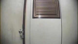 Hairy Japanese teen did a mess in a public bathroom