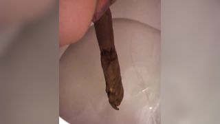 Dirty wife pooping while her husband records it