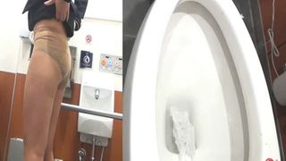 Massive load from a sexy flight attendant