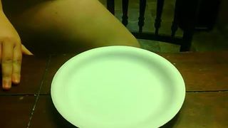 Shitting on a plate