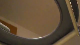 Fatty pooping on a homemade toilet