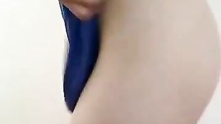 Brown haired teen farting and having fun