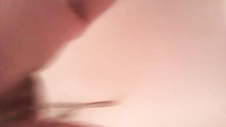 Hairy wife peeing at the shower