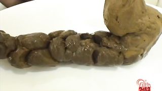 Japanese teen searching for food in her poop