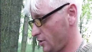 Hot brunette giving head after drinking piss