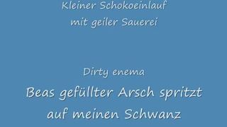 Amateur chubby wife doing enema to herself