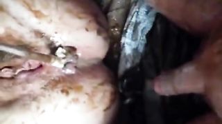 Amateur chubby wife doing enema to herself