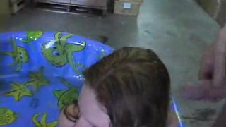 Two sexy lesbians peeing on each other